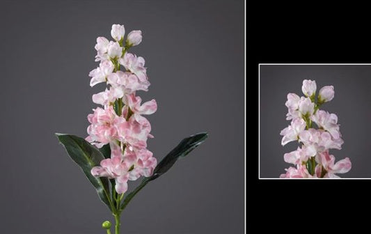 Fleur artificielle Delphinium - création bouquet - H.49cm - crème/rose - S4