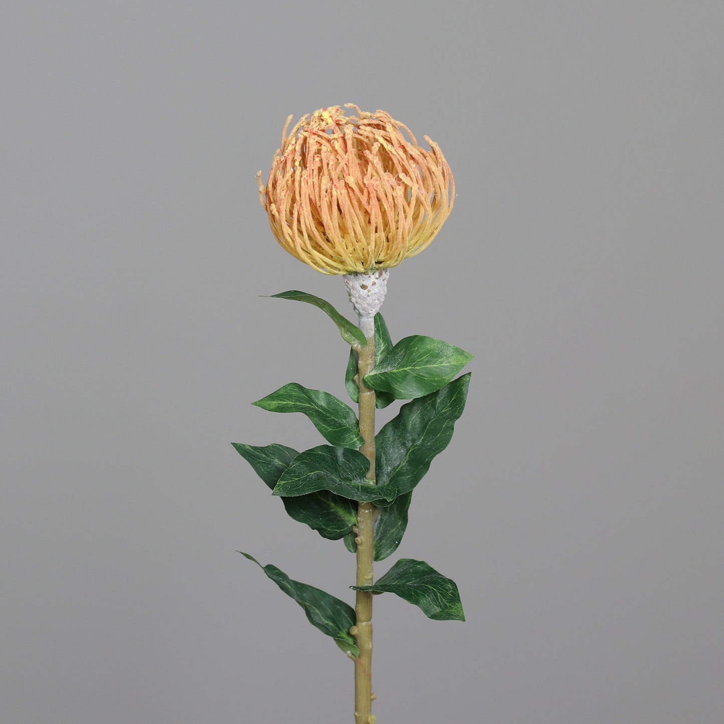 Fleur artificielle tige Protea - composition bouquet - H.75cm - orange/rose