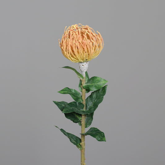 Fleur artificielle tige Protea - composition bouquet - H.75cm - orange/rose