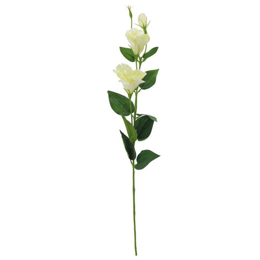 Fleur artificielle Lisianthus - composition florale - 2 fleurs et 2 boutons - H.83 cm - Blanc