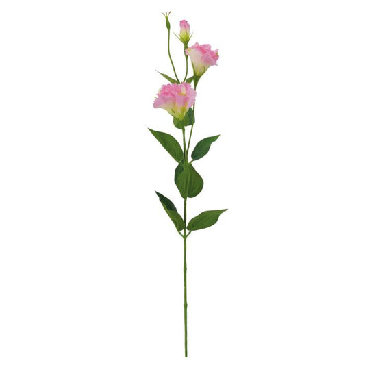Fleur artificielle Lisianthus - composition florale - 2 fleurs et 2 boutons - H.83 cm - Rose