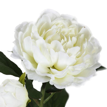 Fleur artificielle Pivoine blanche - composition florale - H.76cm