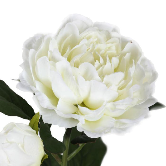 Fleur artificielle Pivoine blanche - composition florale - H.76cm