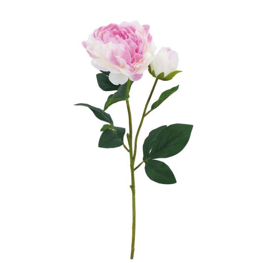 Fleur artificielle Pivoine Rose Crème - composition florale - H.76cm
