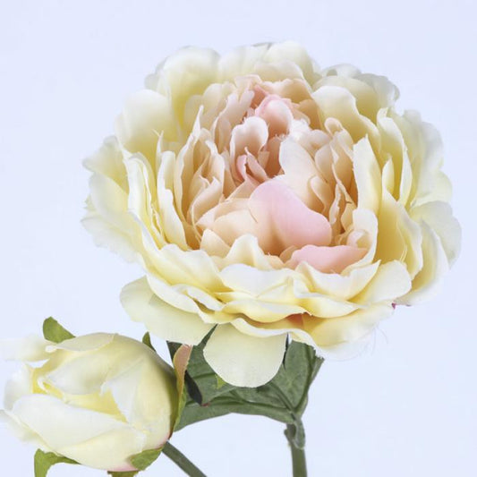 Fleur artificielle Pivoine Saumon Crème - composition florale - H.76cm