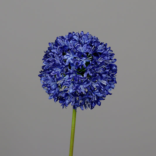 Fleur artificielle Allium tige d'ail d'ornement - composition bouquet - H.87 cm - Bleu