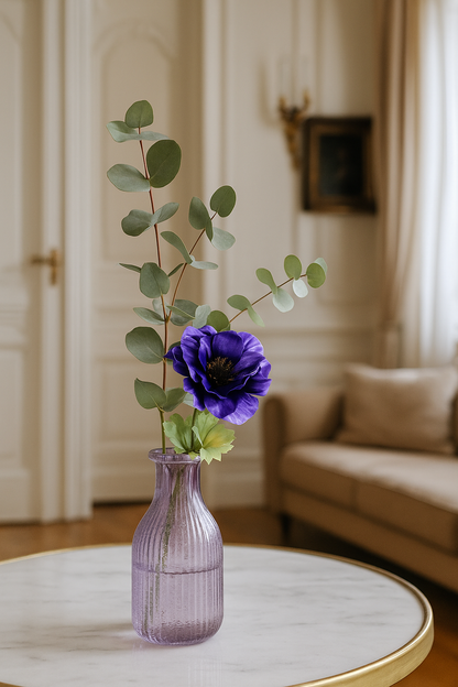 Anémone artificielle 1 fleur - création de bouquet - H.35cm violette