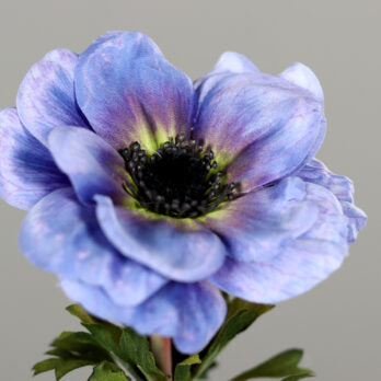 Anémone artificielle 1 fleur - création de bouquet - H.54cm bleue