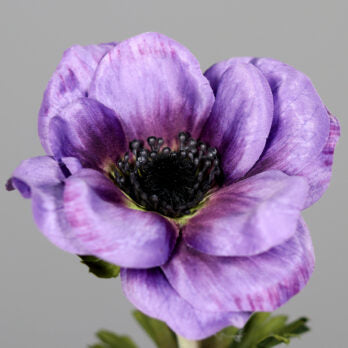 Anémone artificielle 1 fleur - création de bouquet - H.54cm violet poudré