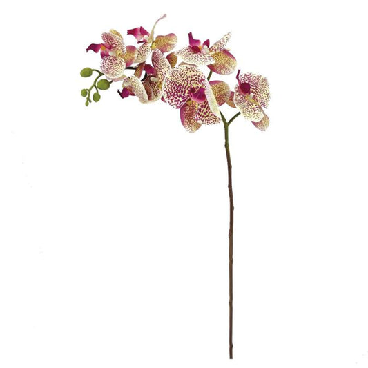 Fleur artificielle Orchidée Phalaenopsis 7 fleurs Moucheté - Naturel Touch - H.93cm Pourpre