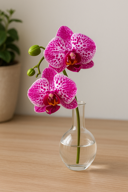 Fleur artificielle Orchidée Phalaenopsis 7 fleurs Moucheté - Naturel Touch - H.93cm Rose