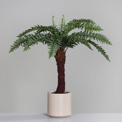 Fougère artificielle en pot décoratif couleur cappuccino - plante intérieur - H.101cm vert - S4