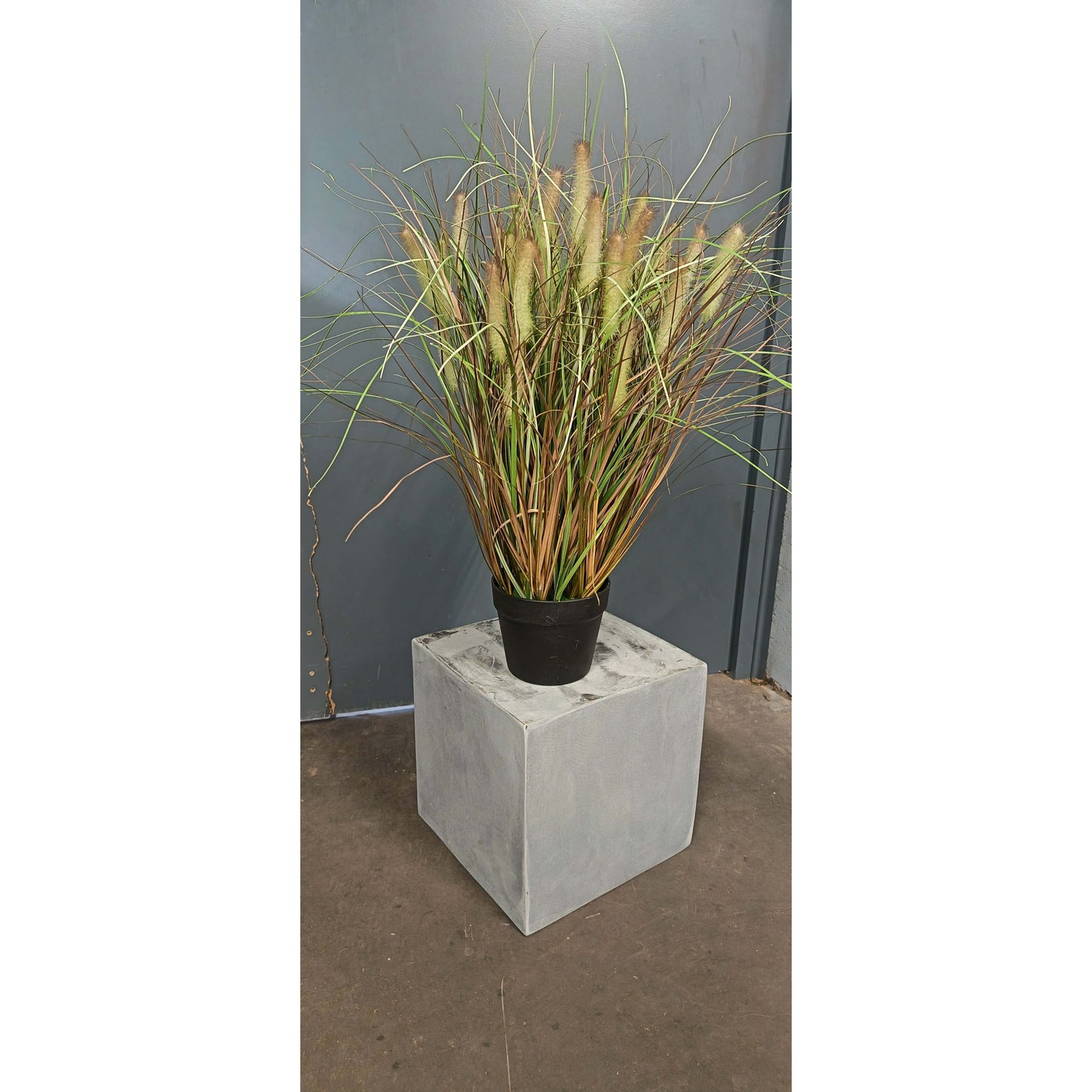 Graminée pennisetum artificielle en pot vert/brun - décoration d'intérieur - H.50cm -  depot