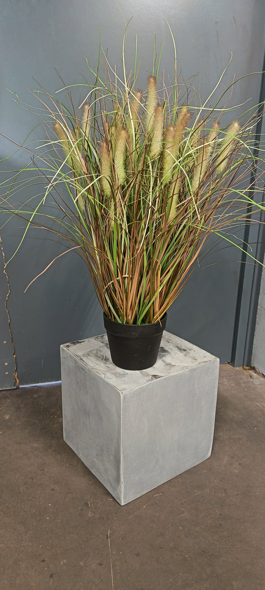 Graminée pennisetum artificielle en pot vert/brun - décoration d'intérieur - H.50cm -  depot