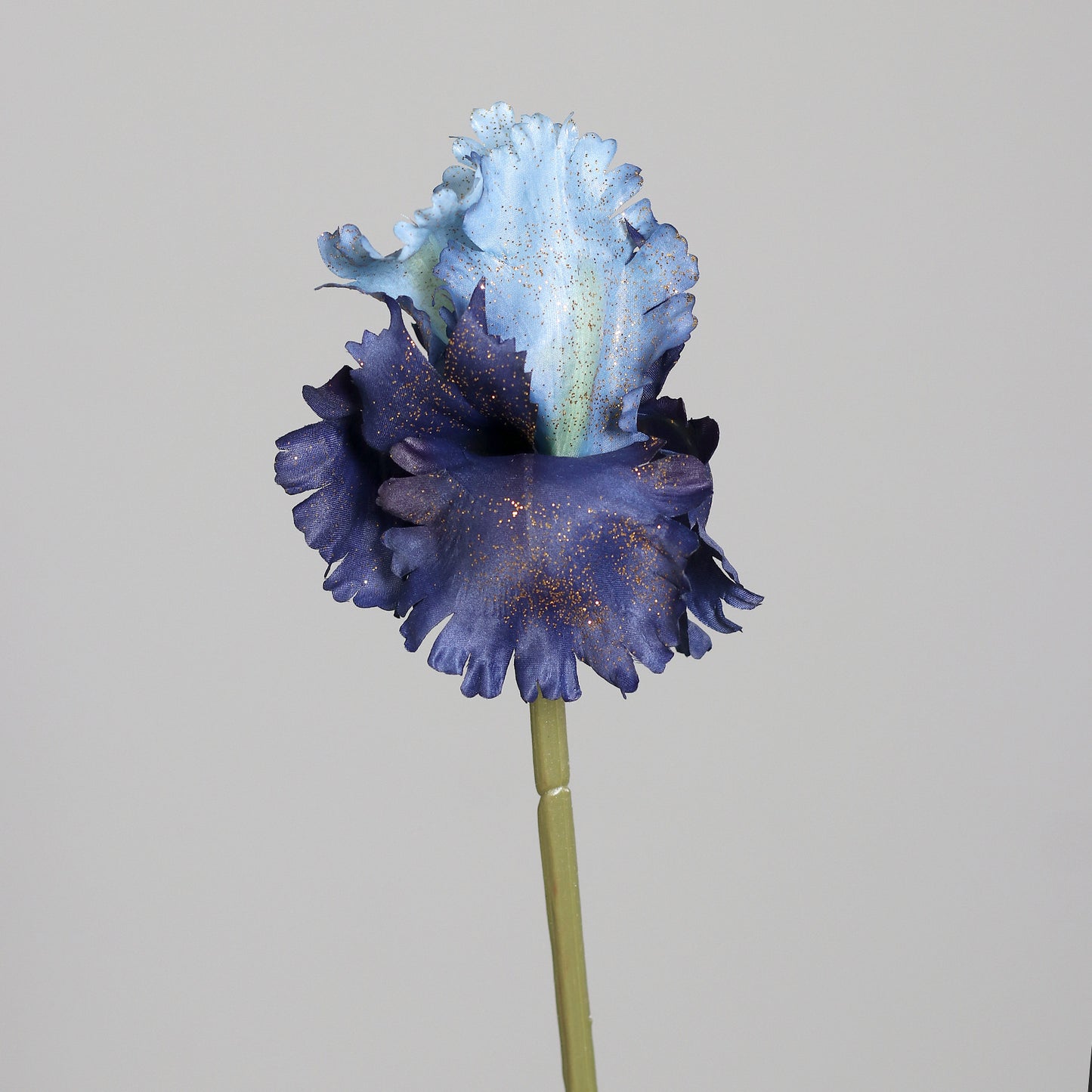 Fleur artificielle Iris artificiel bleu pailleté or – 90 cm - NOEL