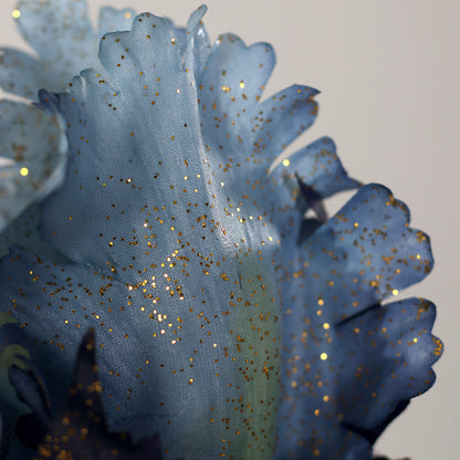 Fleur artificielle Iris artificiel bleu pailleté or – 90 cm - NOEL