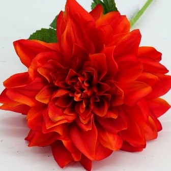 Fleur de Dahlia artificielle orange 60 cm – Une floraison éclatante et chaleureuse P1