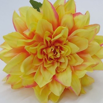 Fleur de Dahlia artificielle jaune 60 cm – Une floraison lumineuse et pleine de fraîcheur P1