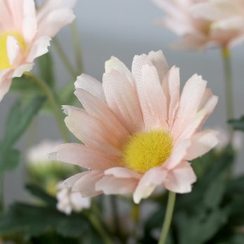 Fleur artificielle Marguerite rose en vase en céramique - H.37cm - P3