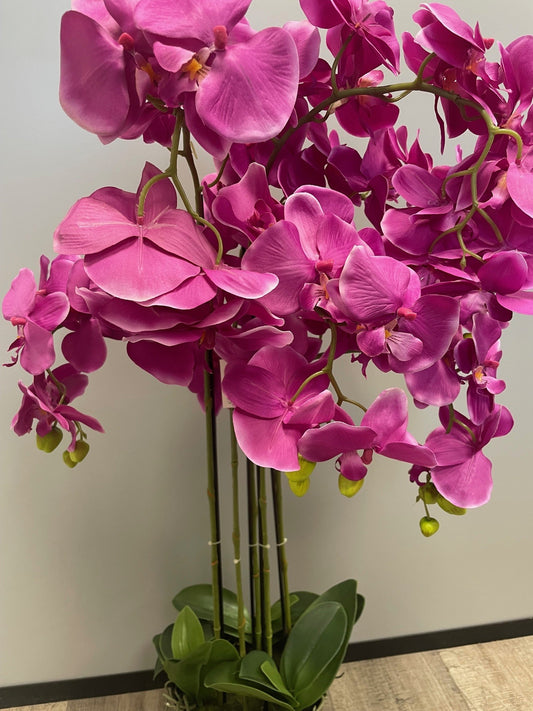 Plante artificielle Orchidée en pot - plante synthétique - H.90cm Fuchsia - S1