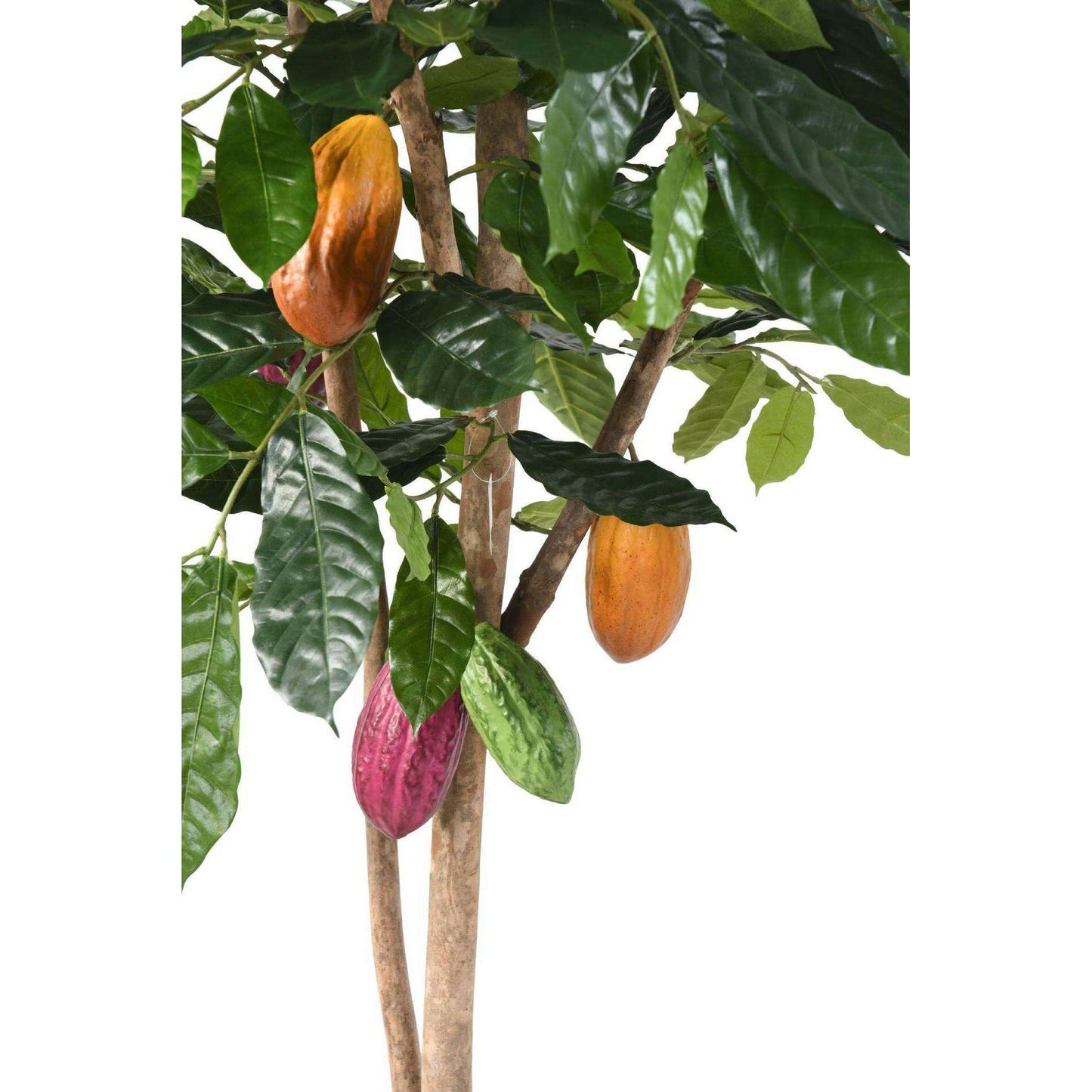 Arbre artificiel Cacaoyer avec fruits - plante d'intérieur - H.210cm vert