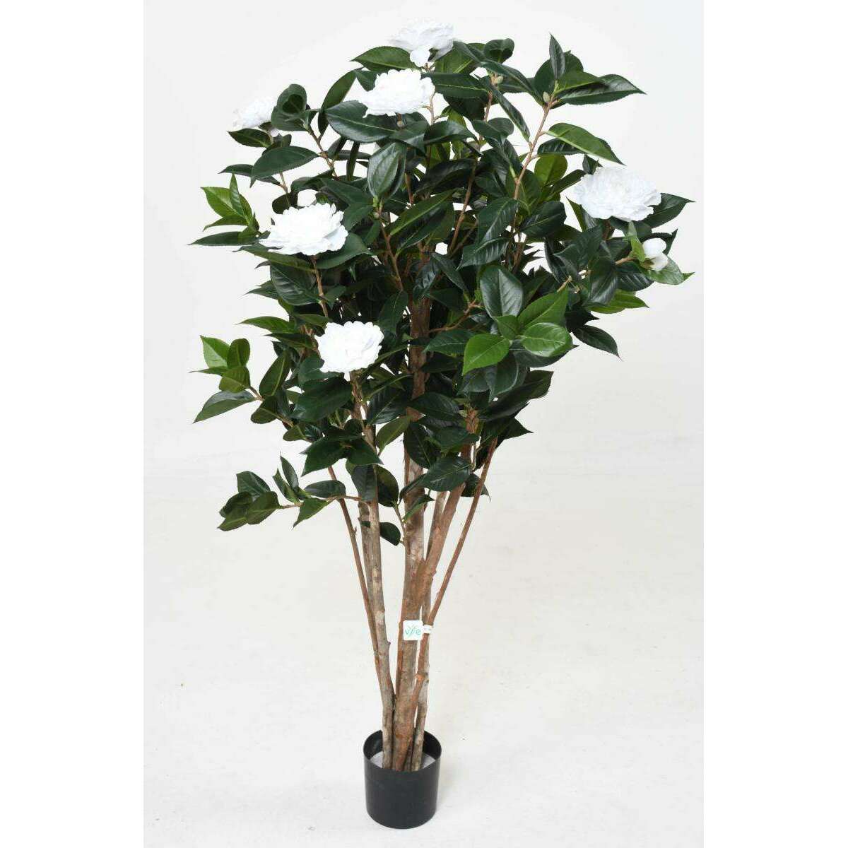 Arbre artificiel Camélia du japon 8 fleurs - intérieur - H.130cm blanc