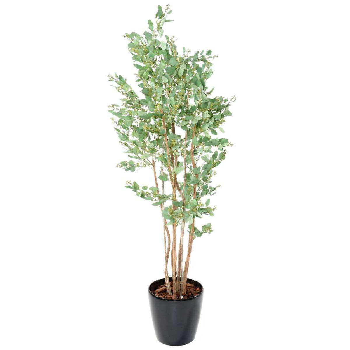 Arbre artificiel Eucalyptus - plante synthétique d'intérieur - H.185cm vert