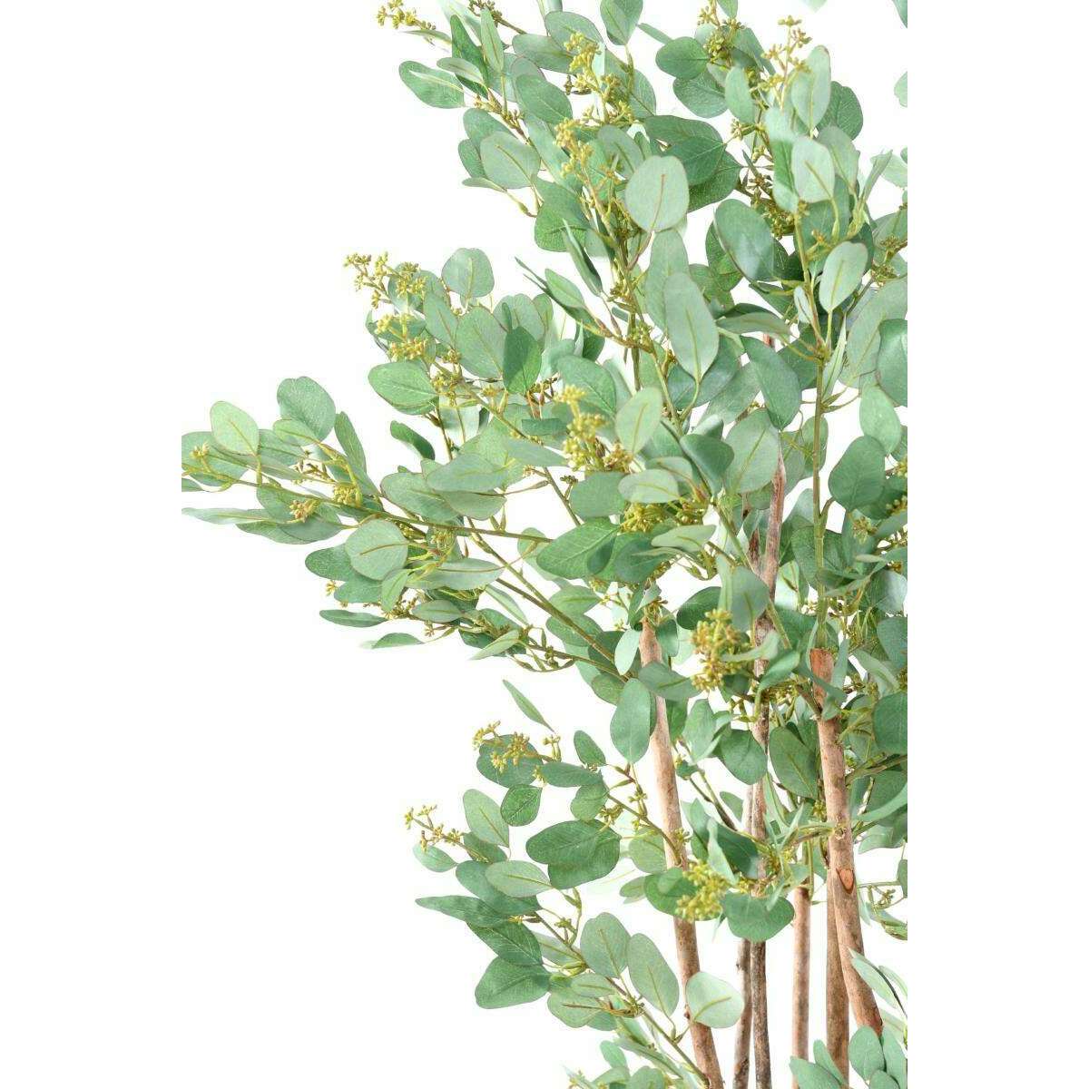 Arbre artificiel Eucalyptus - plante synthétique d'intérieur - H.185cm vert