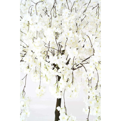 Arbre artificiel fleuri Cerisier 7 branches - plante synthétique - H.200cm blanc