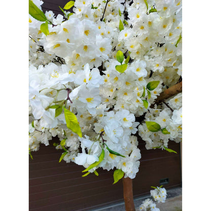 Arbre artificiel fleuri Cerisier du Japon - décoration d'intérieur - H.250cm blanc