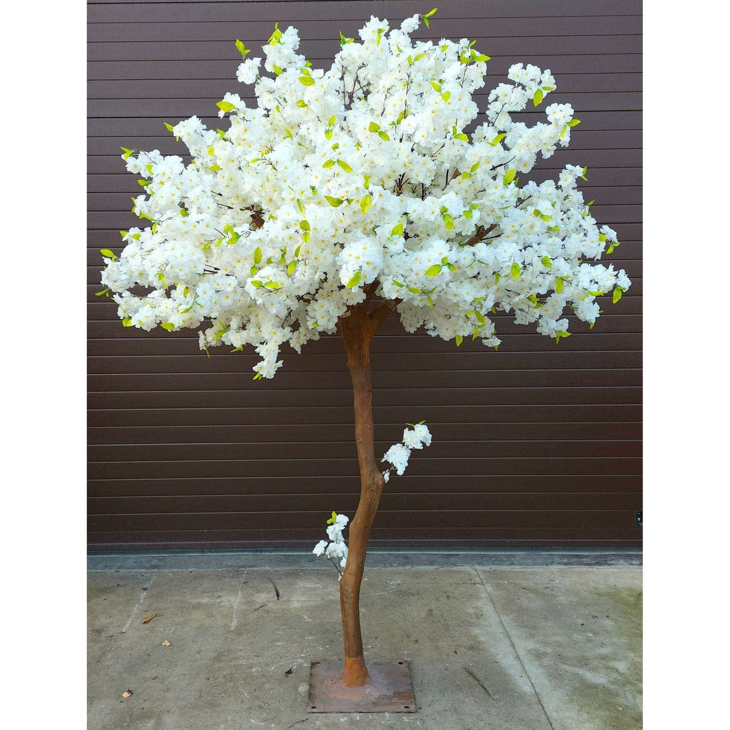 Arbre artificiel fleuri Cerisier du Japon - décoration d'intérieur - H.250cm blanc
