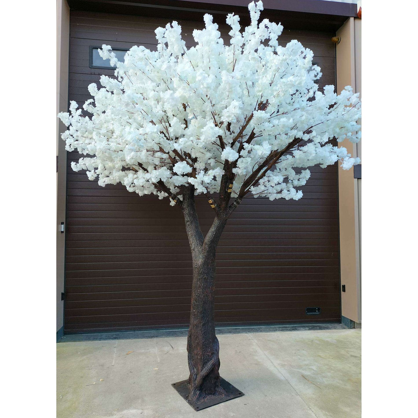 Arbre artificiel fleuri Cerisier du Japon - décoration d'intérieur - H.350cm blanc