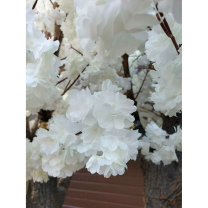 Arbre artificiel fleuri Cerisier du Japon - décoration d'intérieur - H.350cm blanc