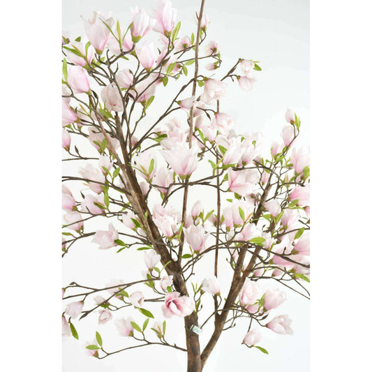 Arbre artificiel fleuri Magnolia Tulipier du Japon - plante d'intérieur - H.230cm blanc