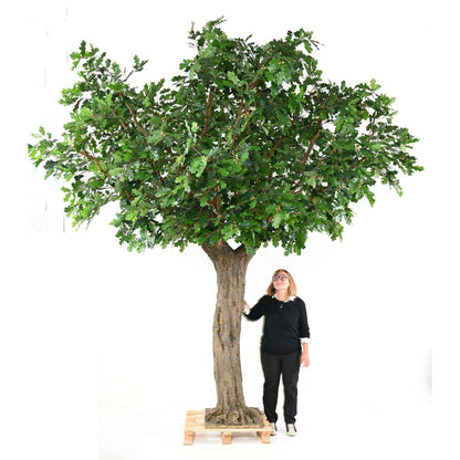 Arbre artificiel forestier Chêne sur platine - décoration d'intérieur - H.370cm