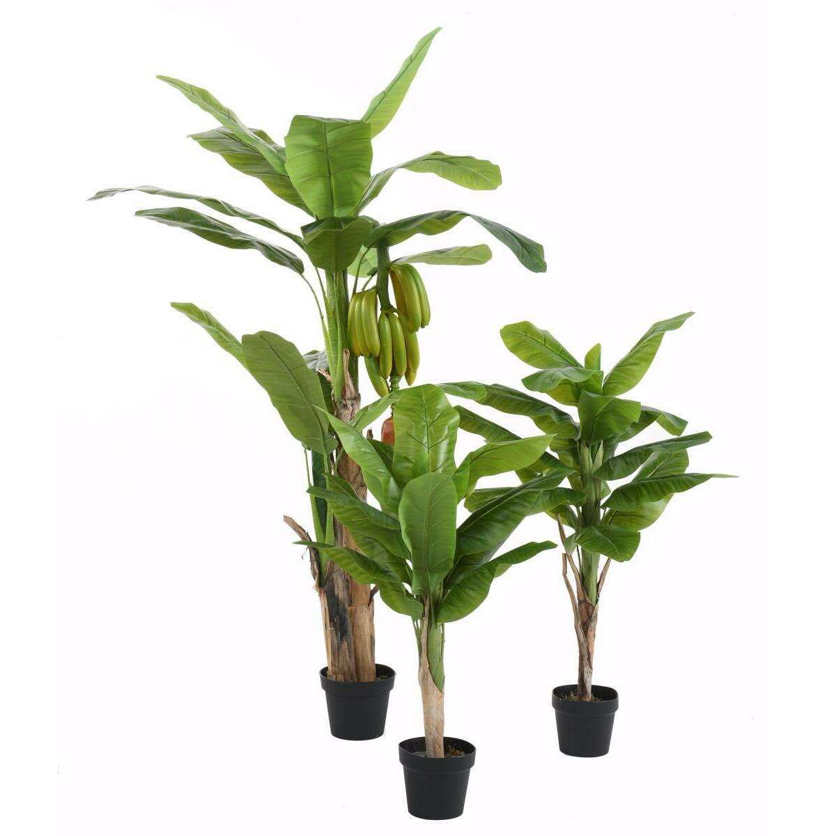 Arbre artificiel fruitier Bananier 12 feuilles - intérieur - H.100cm vert