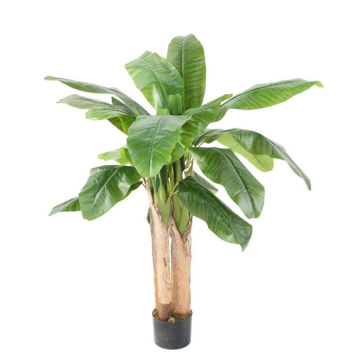 Arbre artificiel fruitier Bananier 3 troncs - intérieur - H.130cm vert