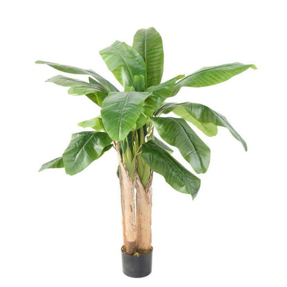 Arbre artificiel fruitier Bananier 3 troncs - intérieur - H.130cm vert