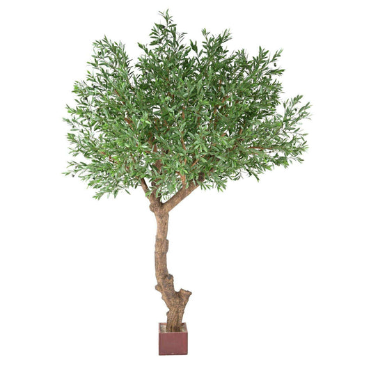 Arbre artificiel Olivier tête PLAST UV - décoration pour extérieur - H.270cm