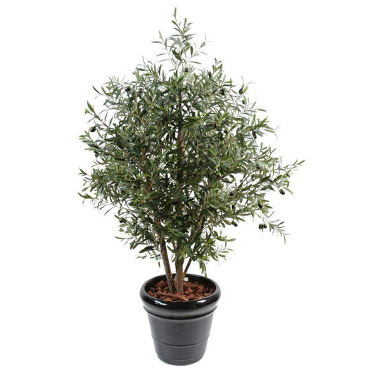 Arbre fruitier artificiel Olivier buisson et olives - plante pour intérieur - H.140cm