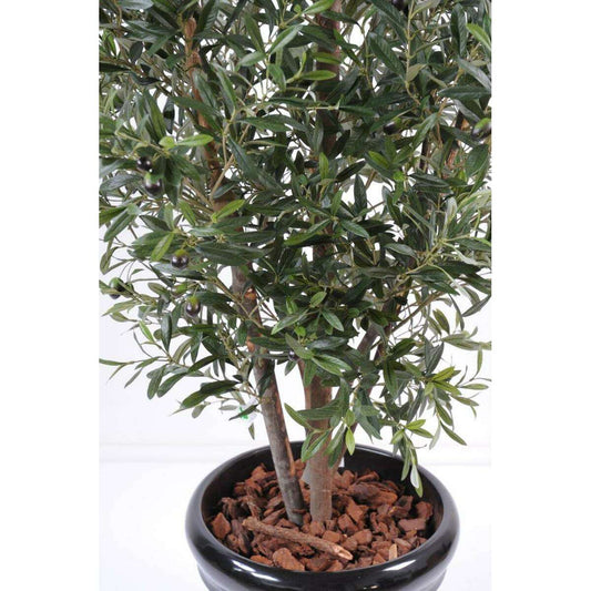 Arbre fruitier artificiel Olivier buisson et olives - plante pour intérieur - H.140cm