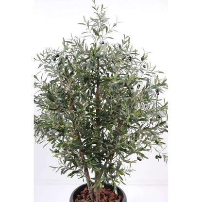 Arbre fruitier artificiel Olivier buisson et olives - plante pour intérieur - H.140cm