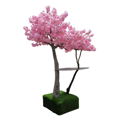 Arbre mange debout Cerisier artificiel fleuri UV - intérieur extérieur - H.280cm rose