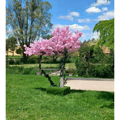 Arbre mange debout Cerisier artificiel fleuri UV - intérieur extérieur - H.280cm rose