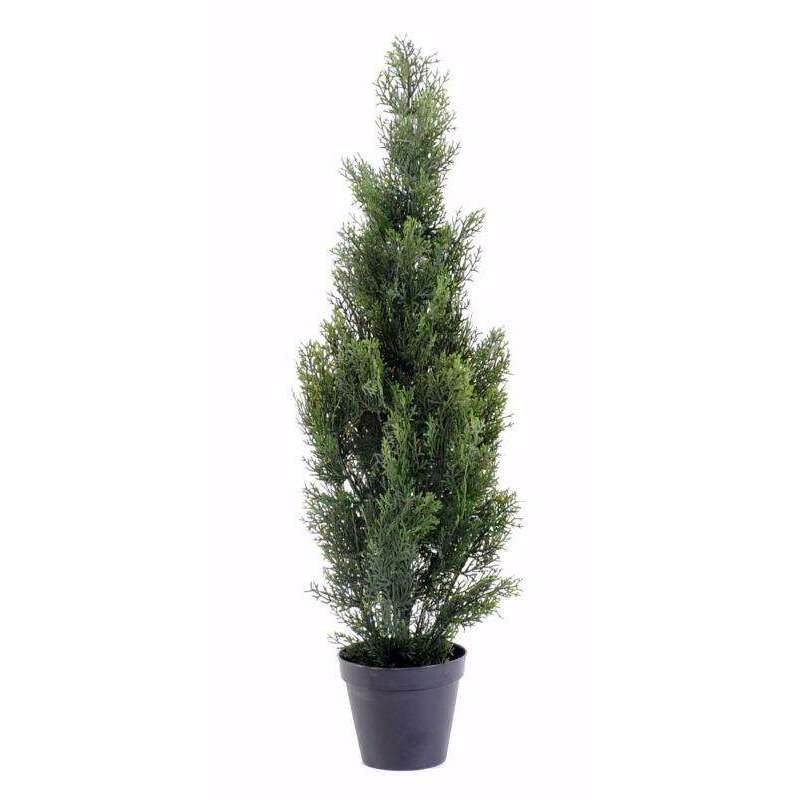 Arbuste artificiel Cyprès mini - intérieur extérieur - H.93cm vert
