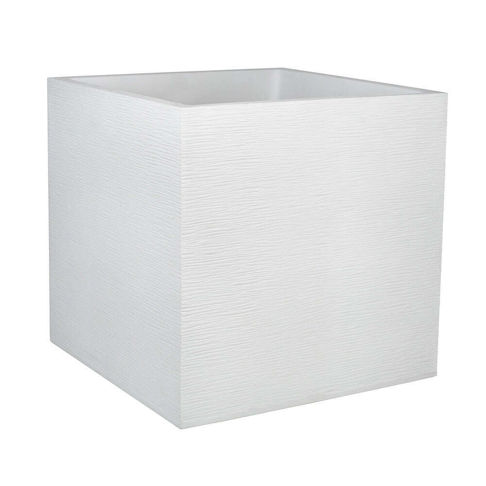 Bac pour fleur carré Graphit - intérieur extérieur - 49,5cm Blanc EDA PLASTIQUES