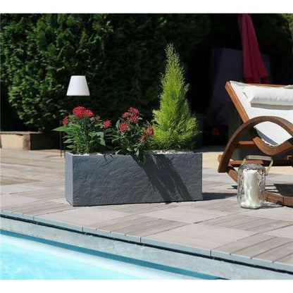 Bac pour fleur jardinière Volcania 'UP extérieur L.79,5cm anthracite EDA PLASTIQUES