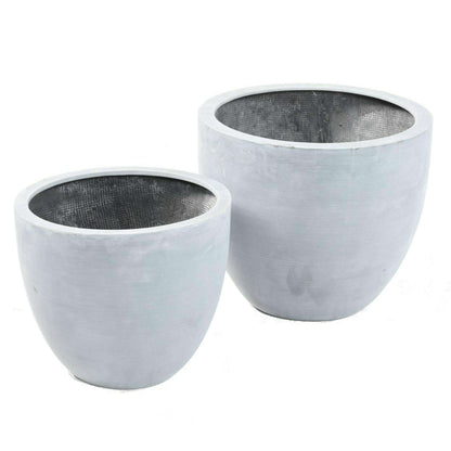 Bac pour fleur pot lotus - intérieur extérieur - H.35 x Ø.40cm gris Fiberstone