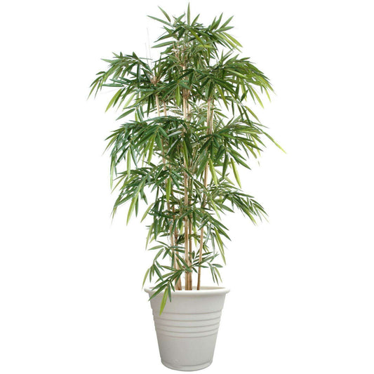 Bambou artificiel New UV résistant 6 cannes - extérieur balcon terrasse - H.150cm vert