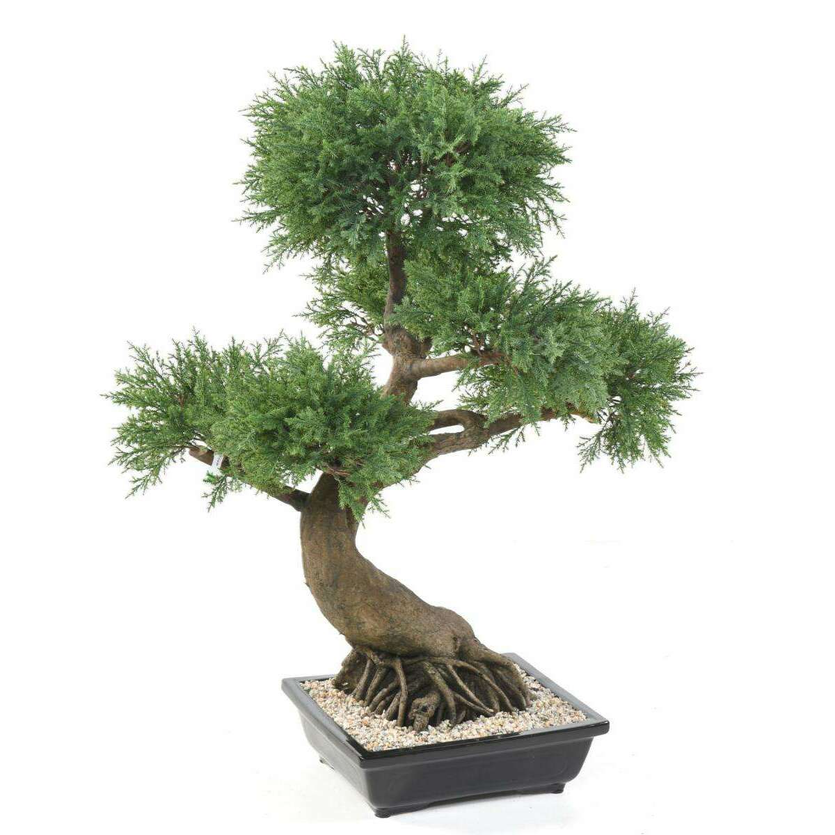Bonsaï Juniperus artificiel en coupe - plante synthétique intérieur - H.100cm